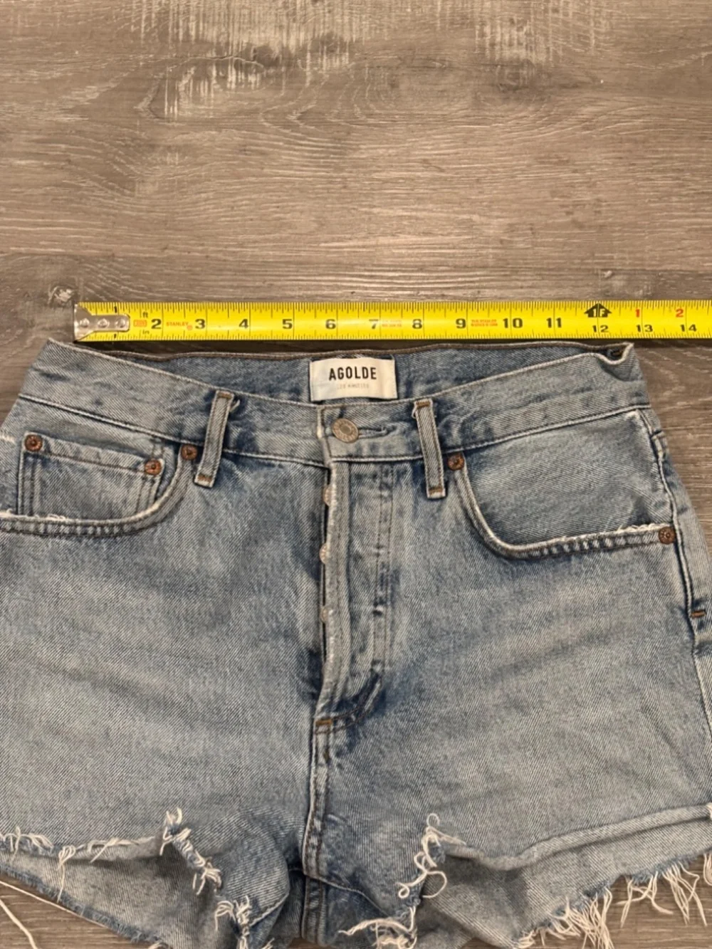 Agolde Parker High Rise Cutoff Distressed Denim Shorts Swapmeet Womens 24
